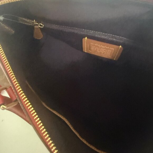 coach Rowan Large Satchel Bag In Signature Canvas With Stripe cal83 - Picture 5 of 7